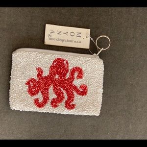 NWT Moyna beaded change purse with octopus design